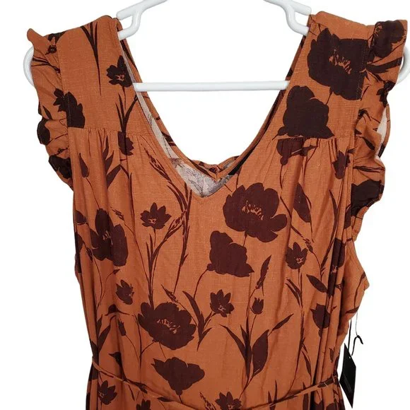 Simply Vera Wang NWT Sz 2X Dress Rayon Linen Tiered Ruffle Skirt Lined Maxi Full - Picture 4 of 16